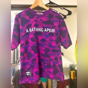 Bape A Bathing Ape Purple Camo Relaxed fit Tee Medium